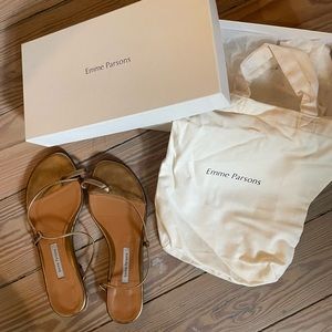 Emme Parsons Susan Slide sandals in Antique Gold